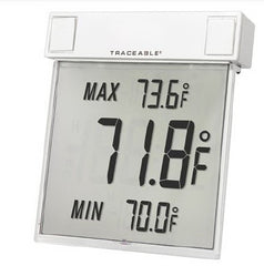Cole-Parmer Inst. Digital Thermometer Traceable® Big-Digit See-Thru™ Fahrenheit / Celsius -13° to +158°F (-25° to +70°C) Internal Sensor Multiple Mounting Options Battery Operated