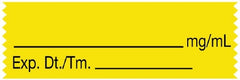 United Ad Label Pre-Printed / Write On Label UAL™ Communication Fill In Yellow Paper __________ mg/mL / Exp.Dt./Tm. _______ Syringe Label 1/2 X 1-1/2 Inch - M-939273-1696 - Each