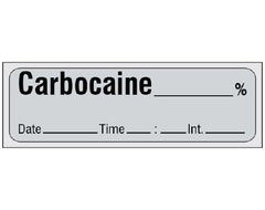 Shamrock Scientific Drug Label Shamrock Anesthesia Label Carbocaine____% Gray 1/2 X 1 Inch - M-939442-1826 - Each