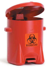 Market Lab Inc Medical Waste Receptacle MarketLab 10 gal. Round Red Polyethylene Step On - M-939648-3190 - Each