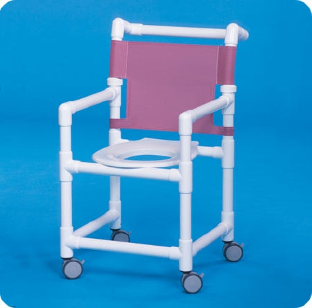 IPU Commode / Shower Chair Select Fixed Arm PVC Frame Mesh Back