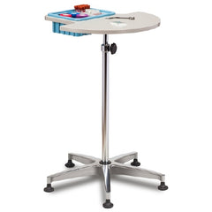 Clinton Industries Phlebotomy Stand ClintonClean™ Stationary Solid Plastic (Top) / Aluminum (Base) / Chrome Plated Steel (Pole) / Nylon (Glides) Knob Lock