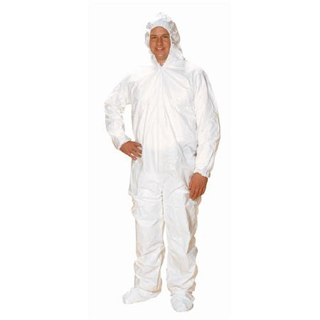 Alpha ProTech Coverall with Hood and Boot Covers Critical Cover® ComforTech® X-Large White Disposable NonSterile