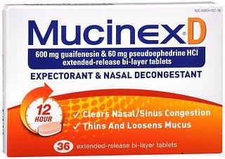Adams Respiratory Therapeutics Cold and Cough Relief Mucinex® 600 mg - 60 mg Strength Tablet 36 per Box