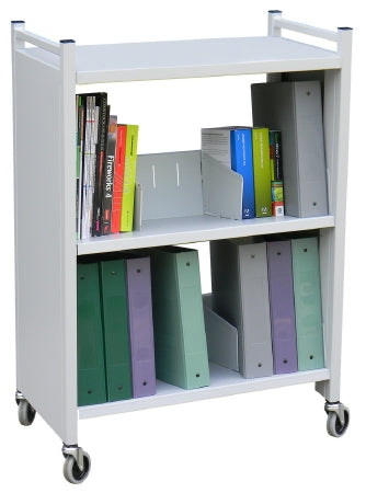 Omnimed Carrier Cart Omnimed Beam® Steel 14 X 26 X 37 Inch Light Gray 2 Tilted Shelves