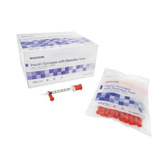 Insulin Syringe with Needle McKesson 0.3 mL 31 Gauge 5/16 Inch Attached Needle Without Safety - M-942674-4275 - Box of 100