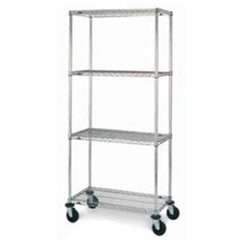 Intermetro Industries Wire Shelving Cart Super Erecta® Chrome 18 X 48 X 69 Inch 18 X 48, Wire Shelves, Plated Posts