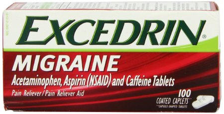 Novartis Pain Relief Excedrin® Migraine 250 mg - 250 mg - 65 mg Strength Acetaminophen / Aspirin / Caffeine Caplet 100 per Bottle