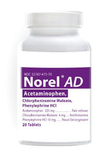 US Pharmaceutical Corporation Cold and Sinus Relief Norel® AD 325 mg - 5 mg Strength Tablet 20 per Box