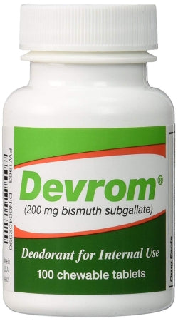 The Parthenon Company Internal Deodorant Devrom® 200 mg Strength Chewable Tablet 100 per Bottle