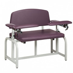 Clinton Industries Power Blood Drawing Chair Lab X Series Bariatric Double Adjustable Flip Up Armrests Burgundy