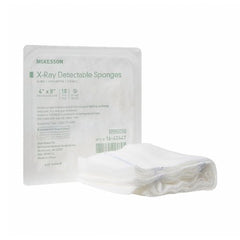 X-Ray Detectable Gauze Sponge McKesson Cotton 16-Ply 4 X 8 Inch Rectangle Sterile