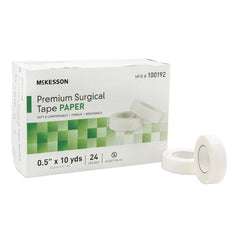 Medical Tape McKesson Water Resistant Paper 1/2 Inch X 10 Yard White NonSterile