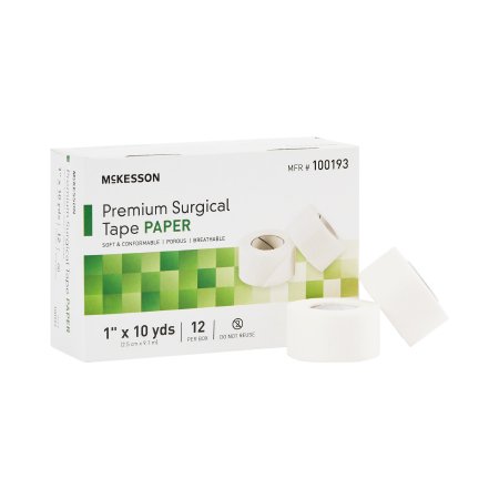 Medical Tape McKesson Skin Friendly Paper 1 Inch X 10 Yard White NonSterile