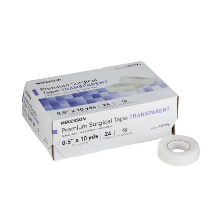 Medical Tape McKesson Water Resistant Plastic 1/2 Inch X 10 Yard Transparent NonSterile