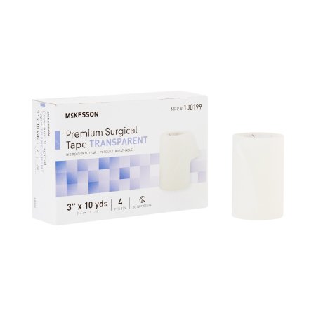 Medical Tape McKesson Water Resistant Plastic 3 Inch X 10 Yard Transparent NonSterile