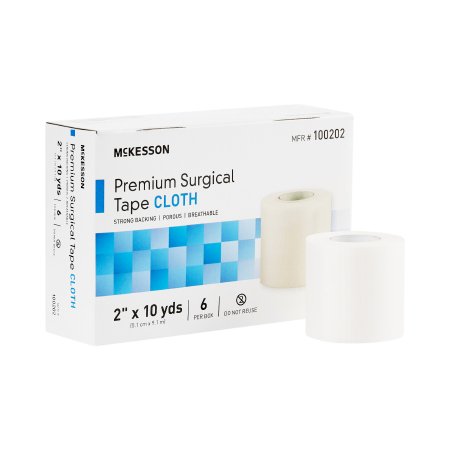 Medical Tape McKesson High Adhesion Silk-Like Cloth 2 Inch X 10 Yard White NonSterile