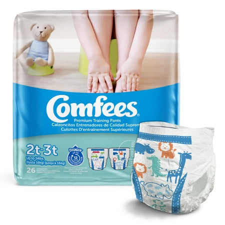 Attends Healthcare Products Male Toddler Training Pants Comfees® Pull On with Tear Away Seams Size 2T to 3T Disposable Moderate Absorbency - M-944455-3854 - Bag of 26