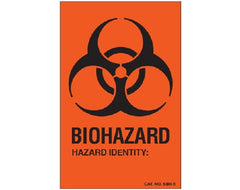Shamrock Scientific Pre-Printed Label Shamrock Warning Label Red BIOHAZARD / HAZARD IDENTITY: Black Biohazard 3-1/2 X 2-1/4 Inch - M-944872-4891 - Box of 100