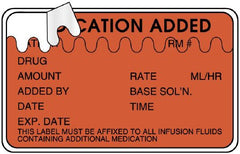 United Ad Label Pre-Printed Label UAL™ Anesthesia Label Red EDP Paper IV Medication Added Black Medication Name 1-1/2 X 2-1/2 Inch - M-944916-2550 - Each