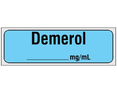 Shamrock Scientific Drug Label Shamrock Anesthesia Label Demerol_____mg/mL Blue 1/2 X 1 Inch - M-944930-1731 - Each