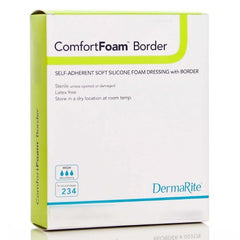 DermaRite Industries Silicone Foam Dressing ComfortFoam™ Border 7-1/5 X 7-1/5 Inch Sacral Silicone Adhesive with Border Sterile