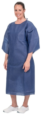 Precept Medical Products Patient Exam Gown One Size Fits Most Blue Disposable