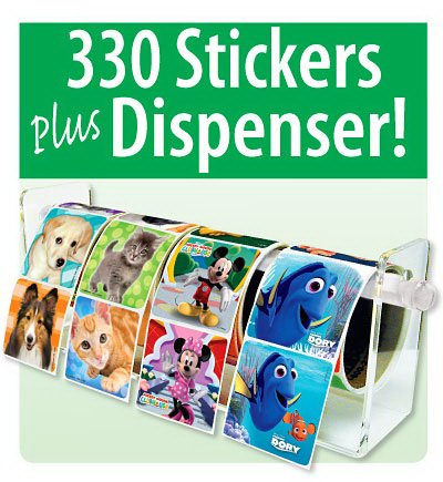 Medibadge Kids Love Stickers® 330 Count Small Dispenser and 4 Best Sellers Sticker