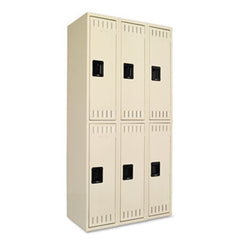 Tennsco Double Tier Locker, Triple Stack, 36w x 18d x 72h, Sand