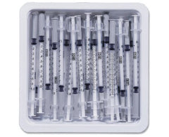 Becton Dickinson Allergy Tray PrecisionGlide™ 1 mL 27 Gauge 3/8 Inch Attached Needle Without Safety - M-94598-1704 - Case of 40