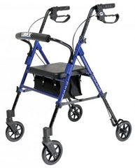 Graham-Field 4 Wheel Rollator Lumex® Set N' Go Blue Adjustable Height Aluminum Frame