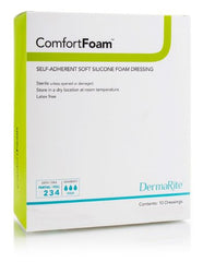 DermaRite Industries Silicone Foam Dressing ComfortFoam™ 2 X 2 Inch Square Silicone Adhesive without Border Sterile