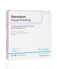 DermaRite Industries Impregnated Dressing DermaRite® 3 X 18 Inch Gauze Petrolatum Sterile
