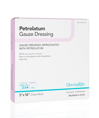 DermaRite Industries Impregnated Dressing DermaRite® 3 X 18 Inch Gauze Petrolatum Sterile