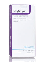 DermaRite Industries Skin Closure Strip StayStrips® 1/4 X 4 Inch Nonwoven Material Flexible Strip White