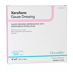 DermaRite Industries Impregnated Dressing DermaRite® 4 X 4 Inch Gauze Xeroform / Petrolatum Sterile