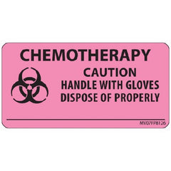 Precision Dynamics Pre-Printed Label MedVision® Warning Label Pink Paper Chemotherapy Caution Handle With Gloves Dispose Of Properly Black Biohazard 1-1/2 X 2-15/16 Inch - M-947168-2229 - Each