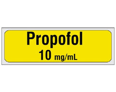 Shamrock Scientific Drug Label Shamrock Anesthesia Label Propofol 10 mg/mL Yellow 1/2 X 1 Inch - M-947403-4249 - Each