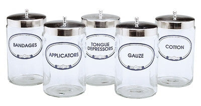 Graham-Field JAR SUNDRY 7"H X 4.25"D 5/CS SET=CS FLINT GLASS W/COVERS - M-947871-3538 - Case of 5