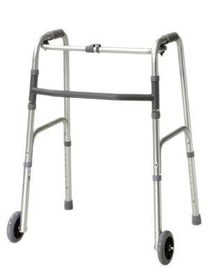 Fabrication Enterprises Folding Walker Adjustable Height Aluminum Frame 350 lbs. Weight Capacity 32 to 39 Inch Height