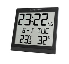 Cole-Parmer Inst. Radio Atomic Clock Traceable® 3/4 X 7-1/4 X 11 Inch 12/24 hours / 0 to 45°C (32 to 113°F) Digital Display Battery Powered - M-948491-3585 - Each