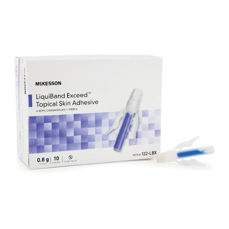 Skin Adhesive McKesson LiquiBand® Exceed™ 0.8 mL Liquid Precision and Dome Applicator Tip 2-Octyl Cyanoacrylate