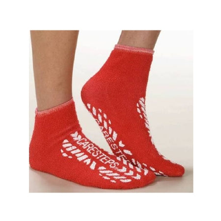 Alba Healthcare Fall Management Slipper Socks CARE-STEPS® X-Large Red Ankle High