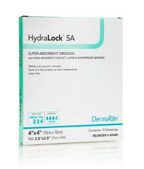 DermaRite Industries Super Absorbent Dressing HydraLock™ SA Polymer 4 X 4 Inch Sterile