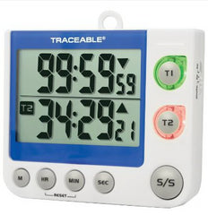 Cole-Parmer Inst. Electronic Alarm Timer 2 Channel Traceable® 100 Hours LED Display