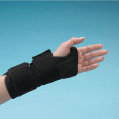 Patterson Medical Supply Cock-Up Wrist Brace TeraFoam Fabric / Neoprene / Terry Cloth Right Hand Black Large