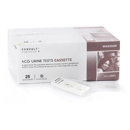 Rapid Test Kit McKesson Consult™ Fertility Test hCG Pregnancy Test Urine Sample 25 Tests