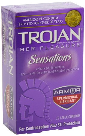 Church and Dwight Condom Trojan® Her Pleasure™ Lubricated One Size Fits Most 12 per Box