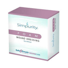 Safe N Simple Foam Dressing Simpurity™ 4 X 6 Inch Rectangle Non-Adhesive without Border Sterile