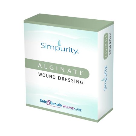 Safe N Simple Calcium Alginate Dressing Simpurity™ 4 X 5 Inch Rectangle Calcium Alginate Sterile